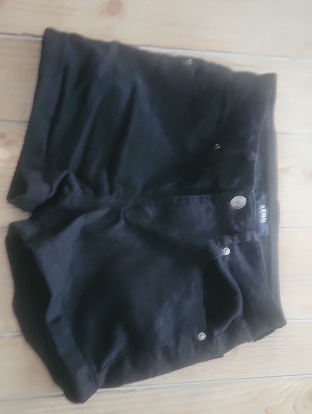 Aero Black High-Waist Cotton Blend Women’s Shorts